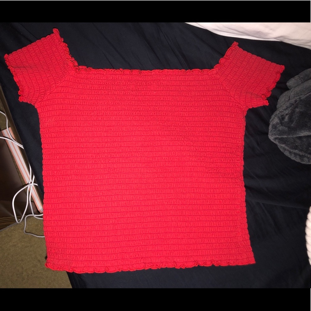 Red off the shoulder top